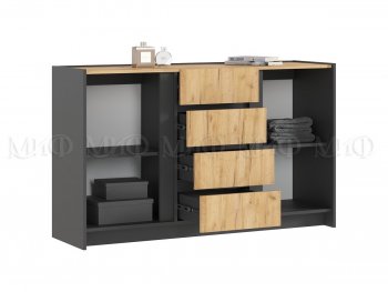 Комод 2дв.4ящ. Остин крафт/графит (Миф) в Новоуральске - novouralsk.mebel-e96.ru
