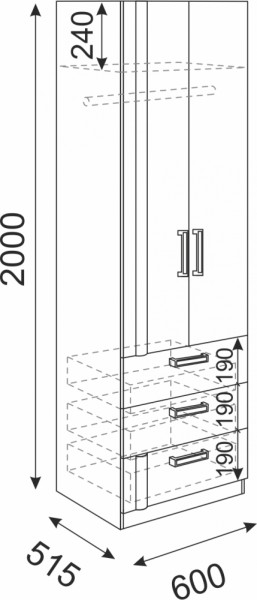 Шкаф с ящиками Волкер М4 (Риннер) в Новоуральске - novouralsk.mebel-e96.ru