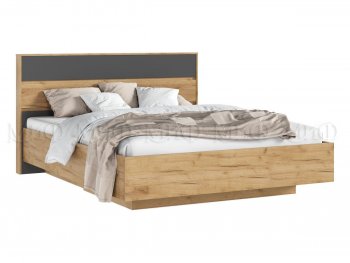 Кровать парящая Роджина с подсветкой, крафт/графит (Миф) в Новоуральске - novouralsk.mebel-e96.ru