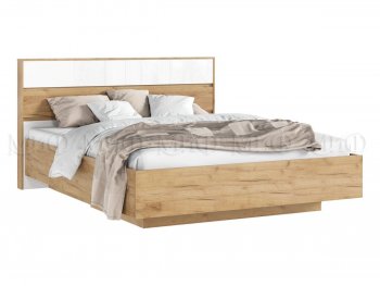 Кровать парящая Роджина с подсветкой, крафт/белый (Миф) в Новоуральске - novouralsk.mebel-e96.ru