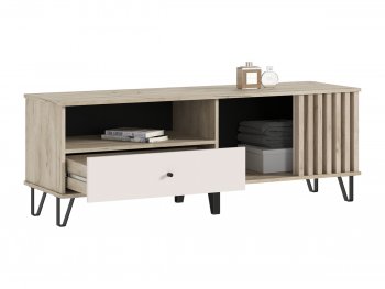 Тумба ТВ (1500) Роджина крафт серый/кашемир (Миф) в Новоуральске - novouralsk.mebel-e96.ru