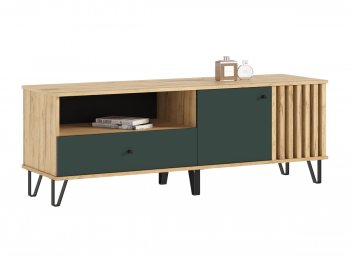 Тумба ТВ (1500) Роджина крафт/изумрудный (Миф) в Новоуральске - novouralsk.mebel-e96.ru