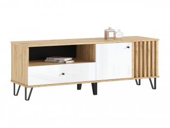 Тумба ТВ (1500) Роджина крафт/белый (Миф) в Новоуральске - novouralsk.mebel-e96.ru