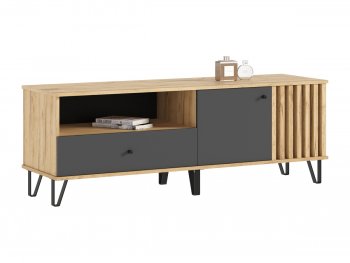 Тумба ТВ (1500) Роджина крафт/графит (Миф) в Новоуральске - novouralsk.mebel-e96.ru