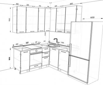 Кухонный гарнитур угловой 2000*1400 мм (Санвут) в Новоуральске - novouralsk.mebel-e96.ru