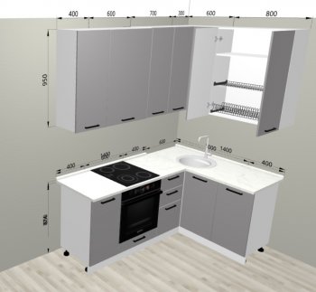 Кухонный гарнитур угловой 2000*1400 мм (Санвут) в Новоуральске - novouralsk.mebel-e96.ru