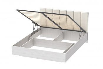 Кровать с подъемным механизмом Шарм (арт.031М1) экокожа Sontex Milk (Диал) в Новоуральске - novouralsk.mebel-e96.ru | фото