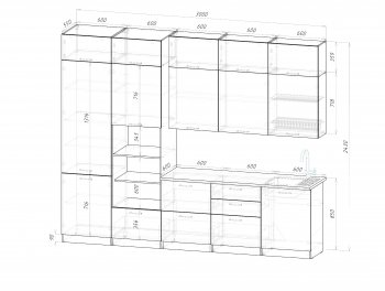 Кухонный гарнитур Шелли макси 3000 мм (Герда) в Новоуральске - novouralsk.mebel-e96.ru