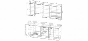 Кухонный гарнитур Элеганция 2400 мм Sanvut в Новоуральске - novouralsk.mebel-e96.ru