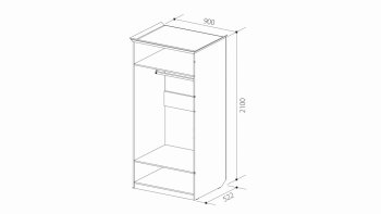 Шкаф 900 мм 2х дверный для платья ШиК-2 (Уголок Школьника 2) в Новоуральске - novouralsk.mebel-e96.ru