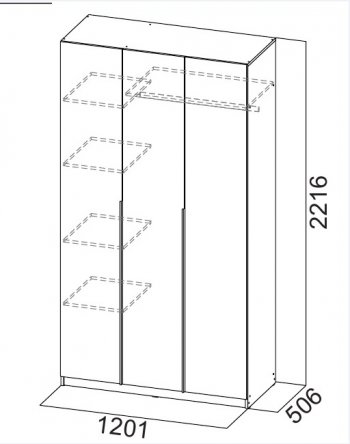 Шкаф 1200 мм ШК-5 графит (СВ) в Новоуральске - novouralsk.mebel-e96.ru