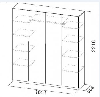 Шкаф 1600 мм ШК-5 графит (СВ) в Новоуральске - novouralsk.mebel-e96.ru