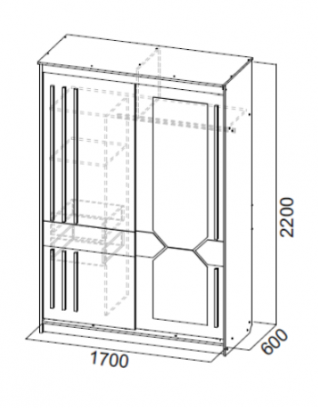 Шкаф-купе №25 1700 мм (СВ) в Новоуральске - novouralsk.mebel-e96.ru