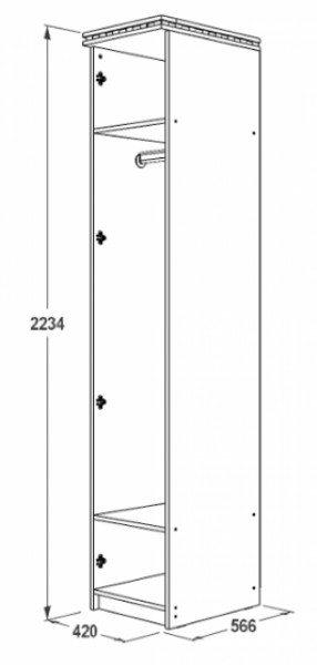 Шкаф 1-но дверный для одежды Ольга-13 в Новоуральске - novouralsk.mebel-e96.ru