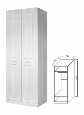 Шкаф 2-х дверный для платья и белья Ева-10 в Новоуральске - novouralsk.mebel-e96.ru