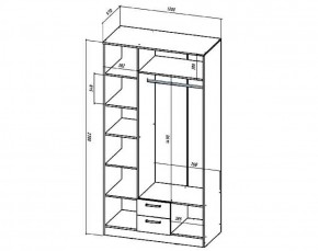 Шкаф 3-х створчатый Коста-Рика 1200 мм (Лин) в Новоуральске - novouralsk.mebel-e96.ru