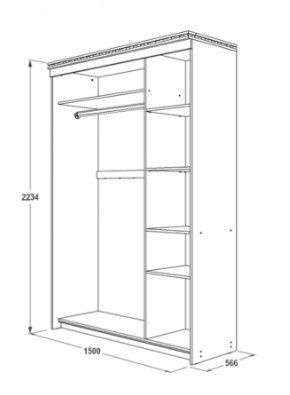 Шкаф-купе 1500 мм 3-х дверный Ольга-13 в Новоуральске - novouralsk.mebel-e96.ru