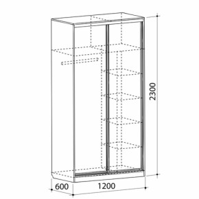 Шкаф-купе Рио 1-600 Бабочки (полки справа) в Новоуральске - novouralsk.mebel-e96.ru