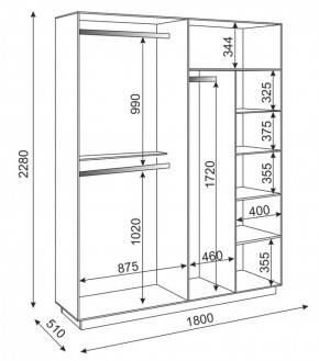 Шкаф 4-х дверный 1800 мм Тиффани М22 (Риннер) в Новоуральске - novouralsk.mebel-e96.ru