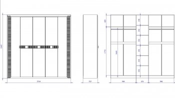 Шкаф 2300 мм 5 дверный Сиде (СБК) в Новоуральске - novouralsk.mebel-e96.ru