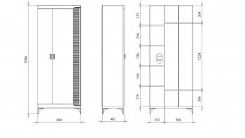 Шкаф 800 мм 2-дверный NEW Сиде Белый (СБК) в Новоуральске - novouralsk.mebel-e96.ru