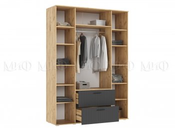 Шкаф 1600 мм Сильвия, крафт/графит (Миф) в Новоуральске - novouralsk.mebel-e96.ru
