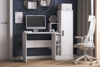 Компьютерный стол СКМ-2 белый (Микон) в Новоуральске - novouralsk.mebel-e96.ru