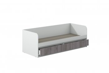 Кровать Соната 900 белый/крафт серый (Зарон) в Новоуральске - novouralsk.mebel-e96.ru