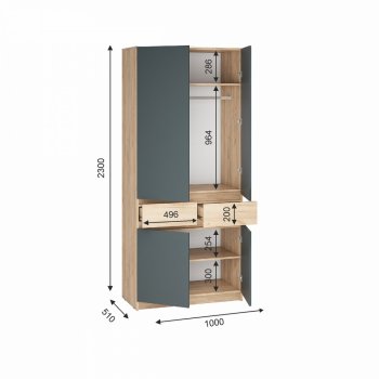 Шкаф 1000 мм Стоуби ШК-1000 графит (ИЦ) в Новоуральске - novouralsk.mebel-e96.ru