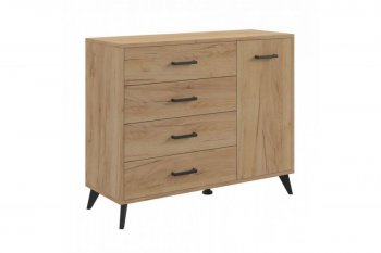 Комод-Тумба (1дв,4ящ) SVETLANA LOFT, дуб золотой (Генезис) в Новоуральске - novouralsk.mebel-e96.ru