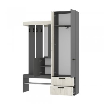 Прихожая Трамп графит/крафт белый (БТС) в Новоуральске - novouralsk.mebel-e96.ru