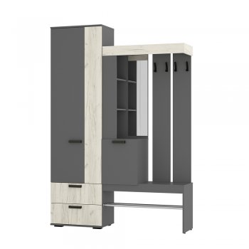 Прихожая Трамп графит/крафт белый (БТС) в Новоуральске - novouralsk.mebel-e96.ru