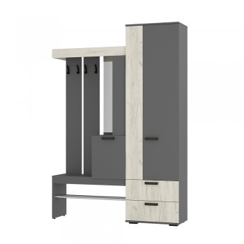 Прихожая Трамп графит/крафт белый (БТС) в Новоуральске - novouralsk.mebel-e96.ru