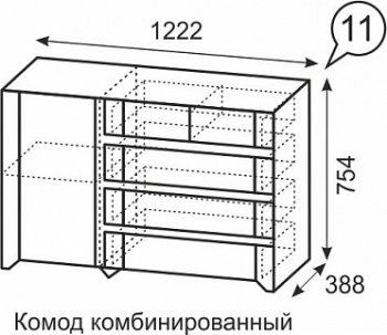 Комод комбинированный №11 Твист (ИжМ) в Новоуральске - novouralsk.mebel-e96.ru