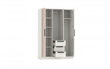 Шкаф 1300 мм 83.08 Вегас (3-х дв.) белый (Олмеко) в Новоуральске - novouralsk.mebel-e96.ru