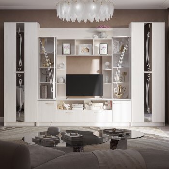 Стенка Венеция ясень белый (БТС) в Новоуральске - novouralsk.mebel-e96.ru