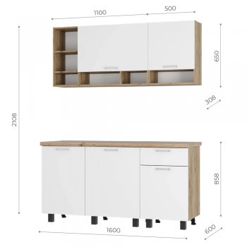 Кухонный гарнитур 1600 мм Вика (БТС) в Новоуральске - novouralsk.mebel-e96.ru