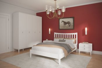 Кровать из массива Виола белый античный (БМ) в Новоуральске - novouralsk.mebel-e96.ru